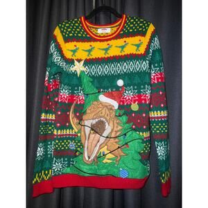 Ugly Christmas Sweater Xmas Size Small Dinosaur